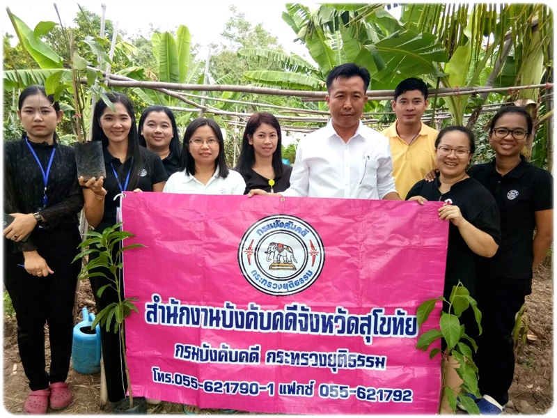 ﻿สำนักงานบังคับคดีจังหวัดสุโขทัย ร่วมใจปลูกต้นไม้ เนื่องในวันต้นไม้ประจำปีของชาติ พ.ศ. 2562
